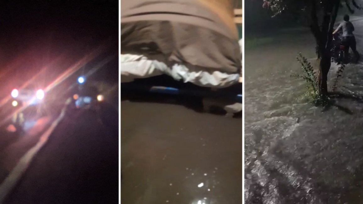 Temporal en Metán: calles anegadas, viviendas afectadas y la Ruta 34 cortada