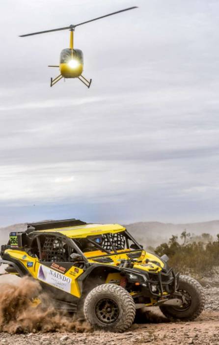 Alfredo y Tomás Olmedo van por la gloria en la competencia de rally raid "Baja 1000" en el norte de México