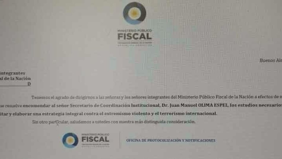 El reemplazante interino de Gils Carbó ordenó crear una unidad "antiterrorista"