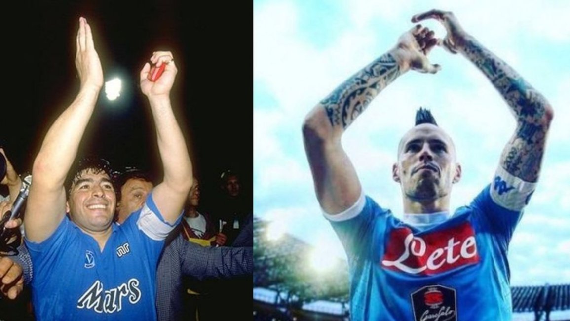 Maradona felicitó a Hamsik por igualar su récord en Napoli