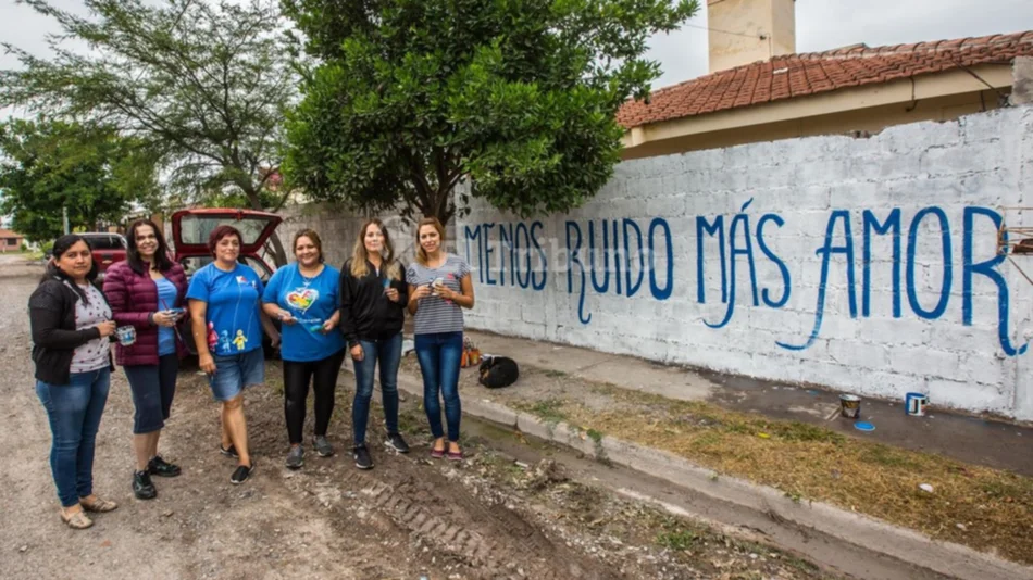Un mural contra el uso de la pirotecnia