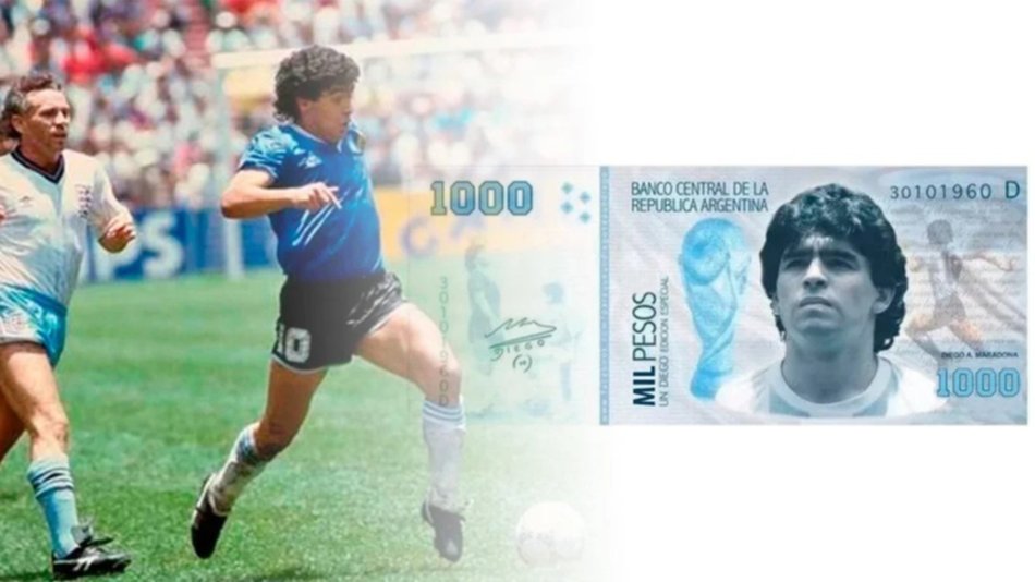 Presentan proyecto para imprimir billetes de $1.000 con la imagen de Diego