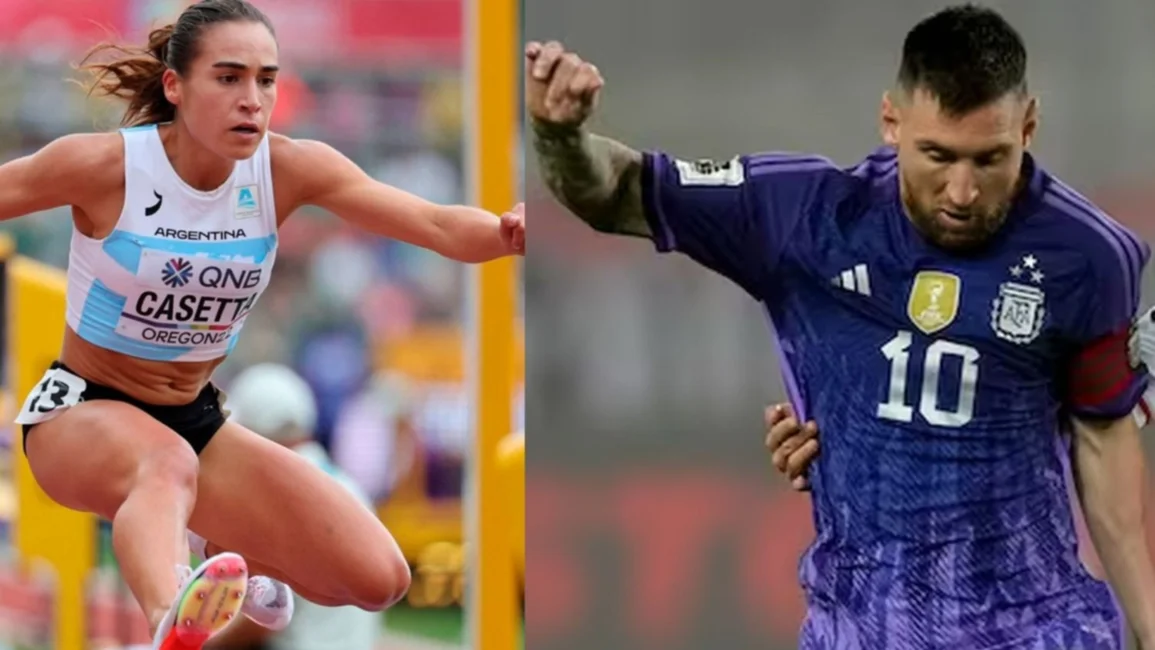 Lionel Messi y la atleta Belén Casetta compartieron el Olimpia de Oro