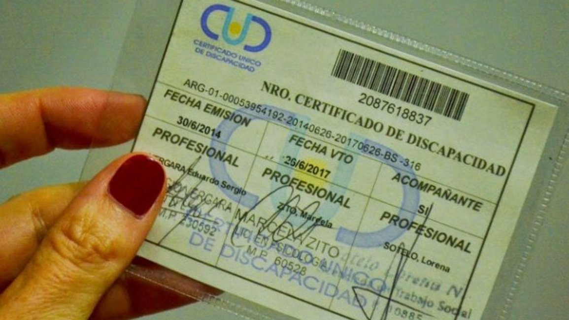 Prorrogan por un año el vencimiento del Certificado Único de Discapacidad