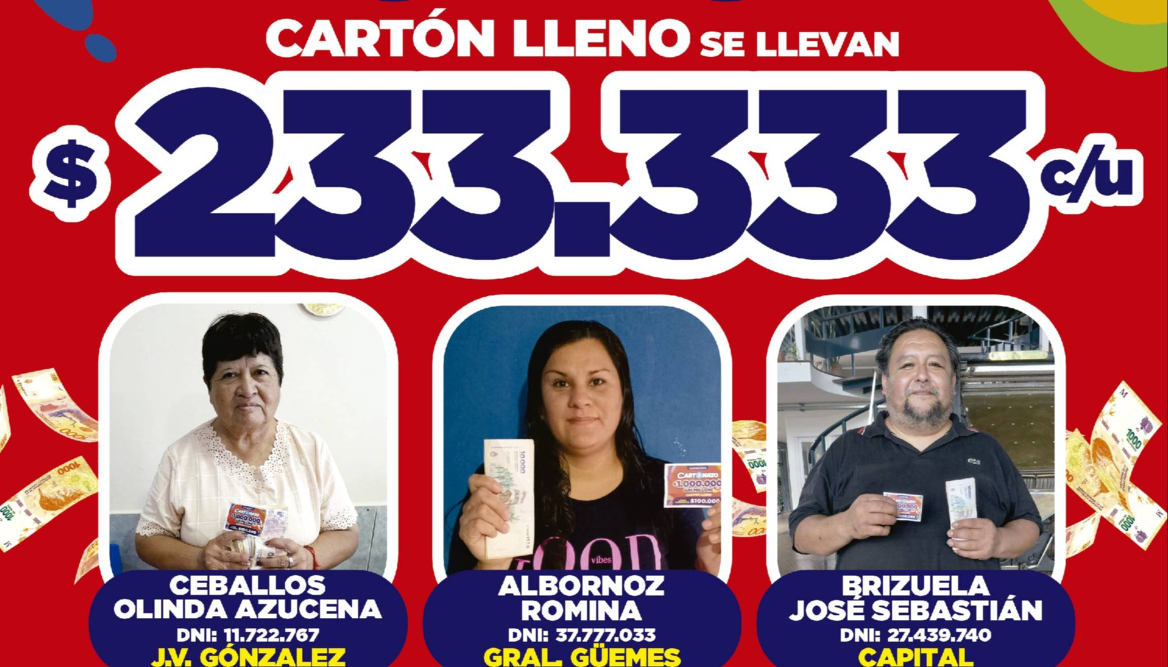 Cartonazo: ganadores de la semana 